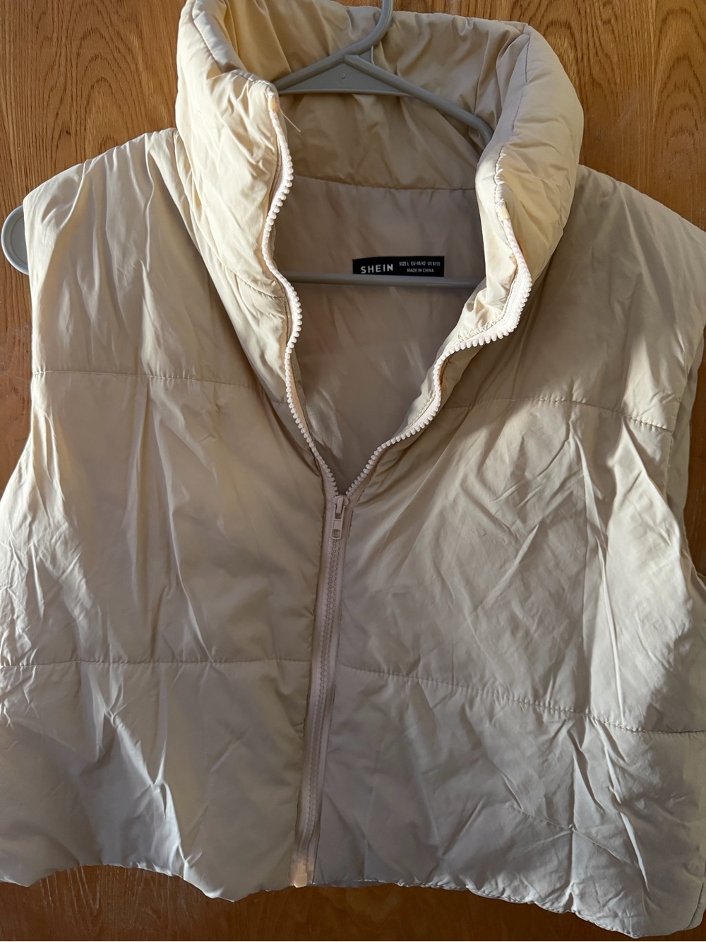 SHEIN Women's Puffer Vest in Beige